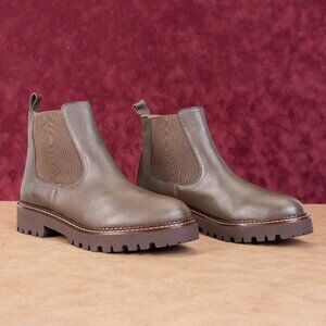 Caslon Women Miller Burgundy Leather Water Resistant Chelsea Ankle Boots Sz 7